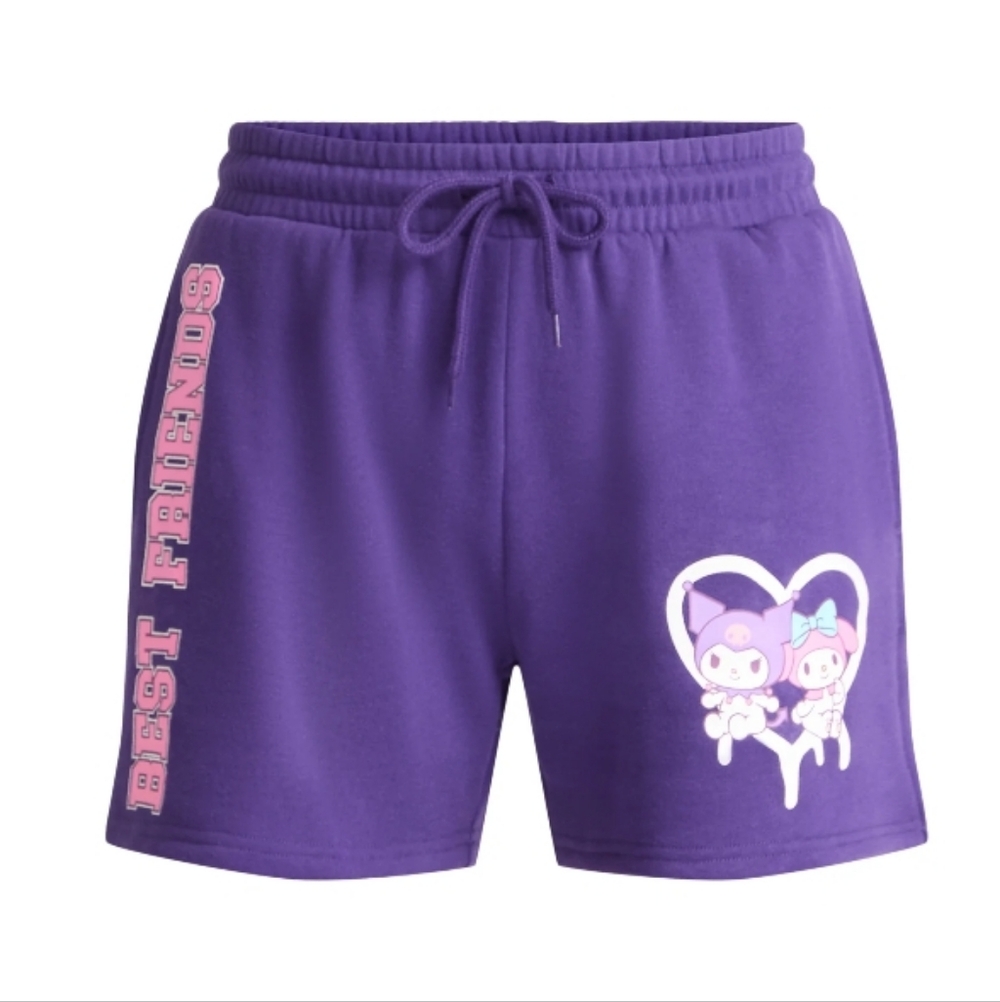 Sanrio Purple Athletic Shorts with Cute Graphic